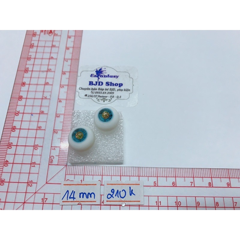 Mắt búp bê BJD eyes - 14mm thủy tinh/resin