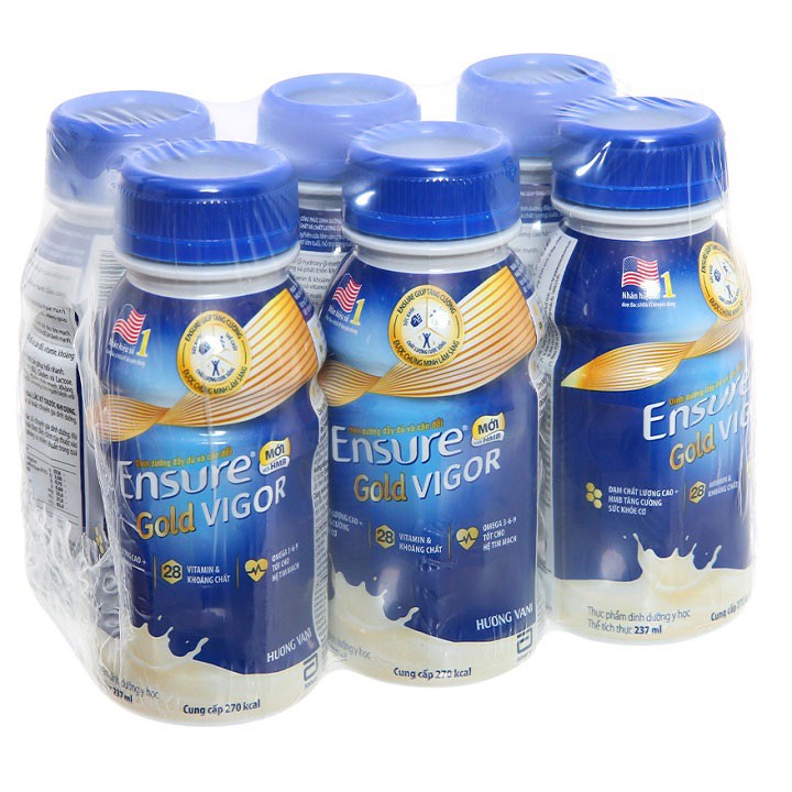 Lốc 6 hộp sữa Ensure Gold pha sẵn hương Vali 237ml