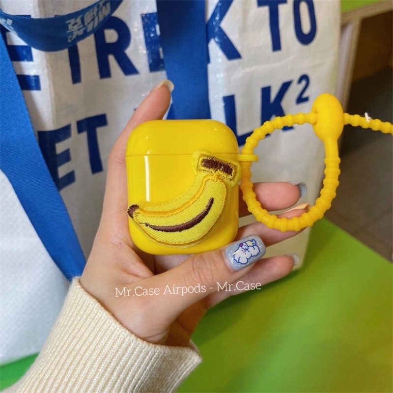 Case Airpods 1/2 Pro Vỏ Ốp Đựng Tai Nghe Hình Trái Chuối Vàng Silicon- Mr.Case Airpods