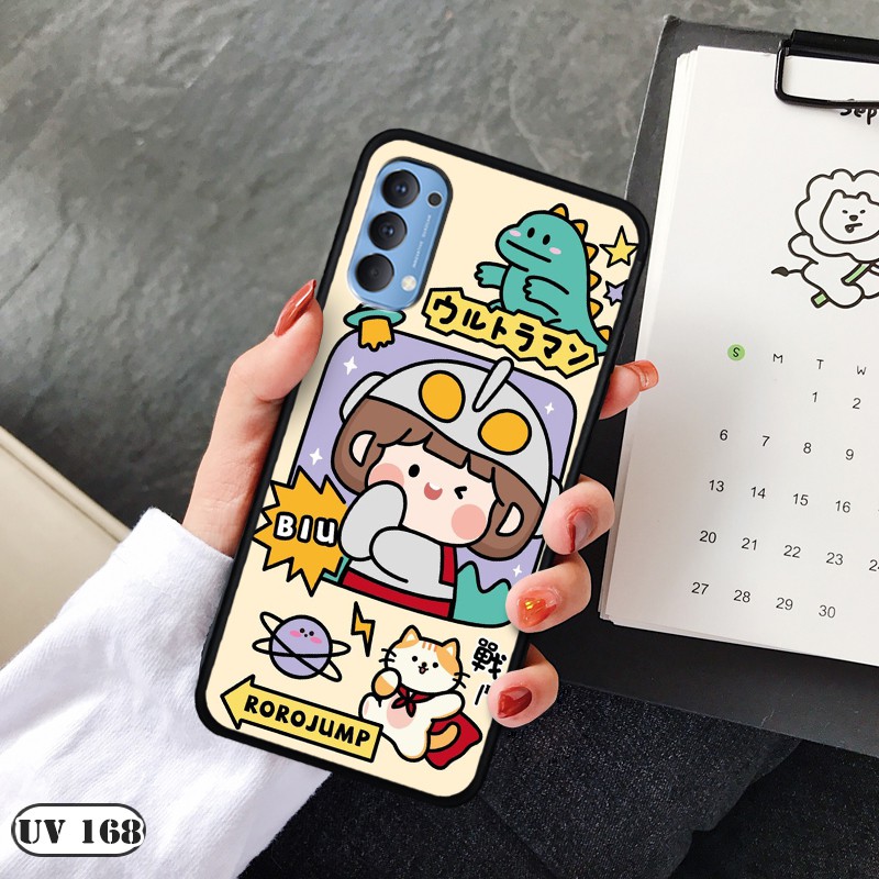 Ốp lưng nhám Oppo Reno 4 - in hình