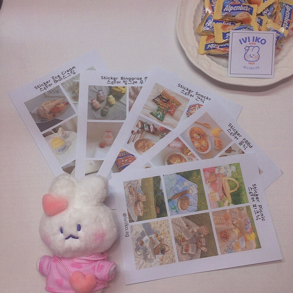 IVI IKO | Combo sticker tự cắt phong cách Hàn Quốc, trang trí sổ siêu xinh