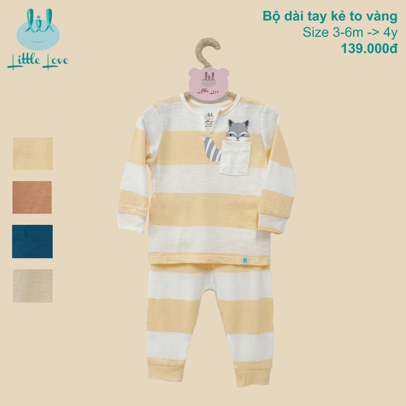Bộ dài tay kẻ to cúc bổ trụ littlelove