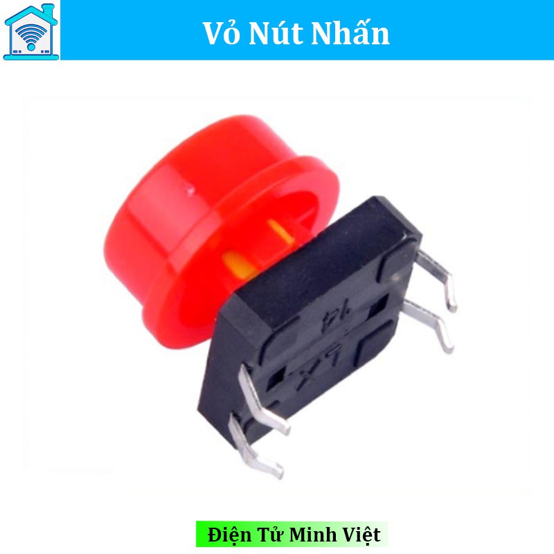 Vỏ Nút Nhấn B3F 10mm - Tròn Màu Đỏ (Chưa có nút nhấn)