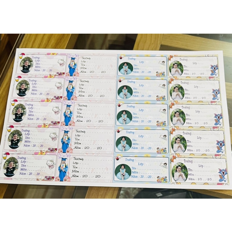 Nhãn vở in theo yêu cầu 40 nhãn/ nhãn dán in ghép theo yêu cầu