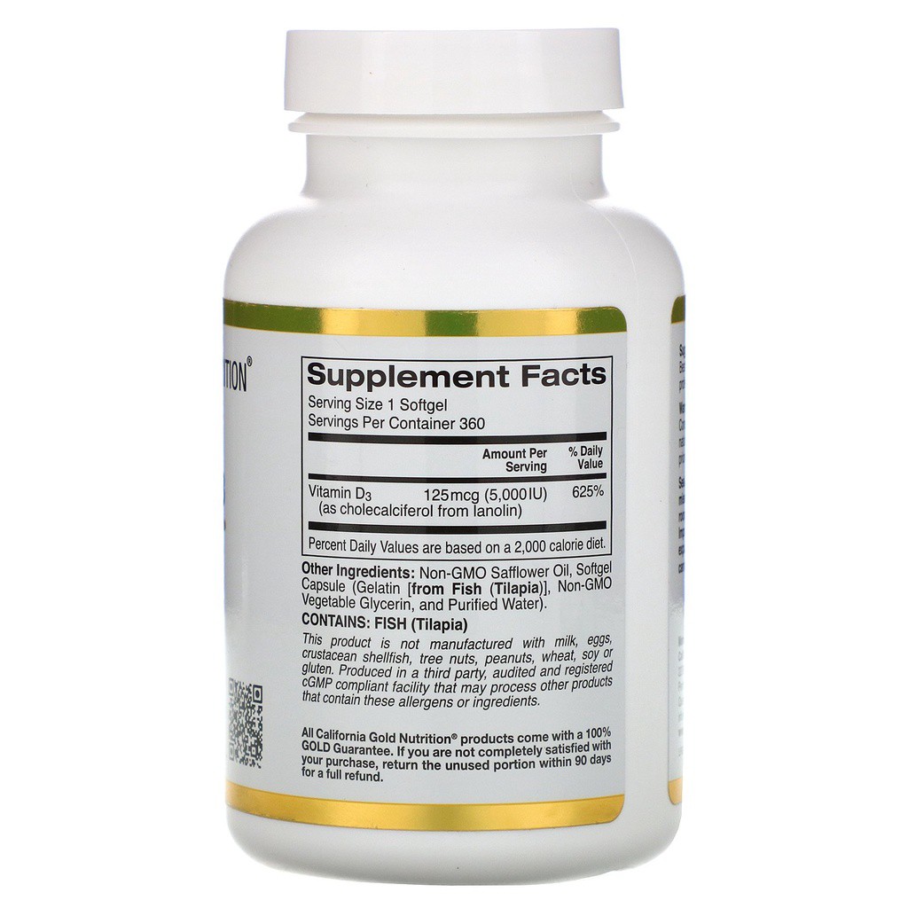 California Gold Nutrition Vitamin D3  -  - Chính Hãng Nhập Mỹ