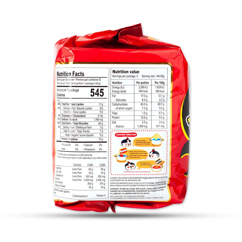 Mì gà siêu cay Samyang 2x nhập khẩu Hàn Quốc COMBO 5 GÓI | BigBuy360 - bigbuy360.vn