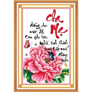 Tranh thêu chữ thập Cha mẹ DLH-222776