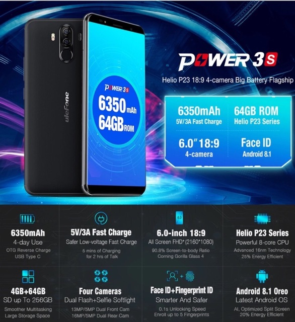 Điện thoại Ulefone Power 3s