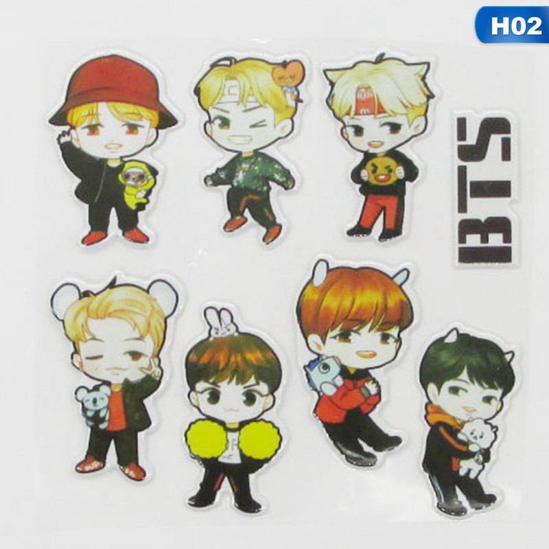 Miếng Dán Hình Bt21 3d Exo Got 7 Wanna One Trang Trí Laptop