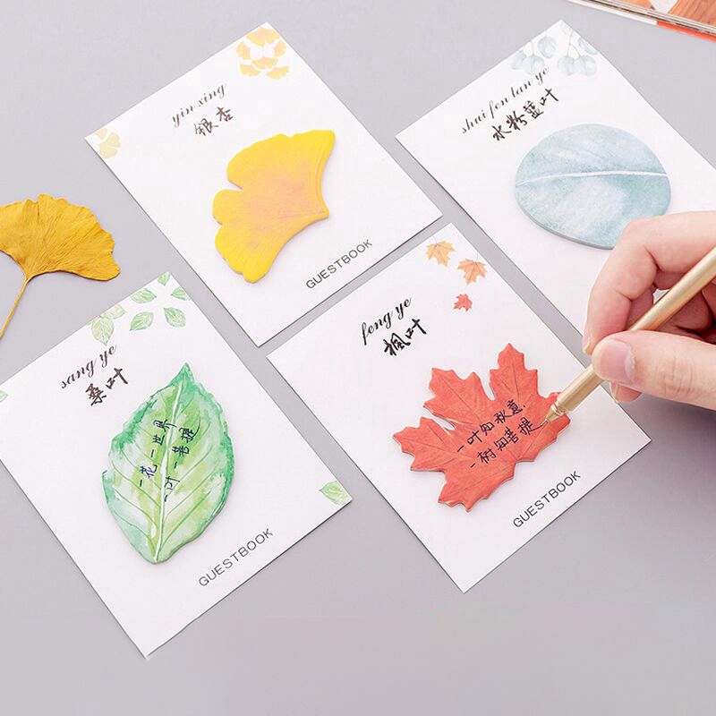 Giấy ghi chú thiết kế hình dạng lá phong sáng tạo