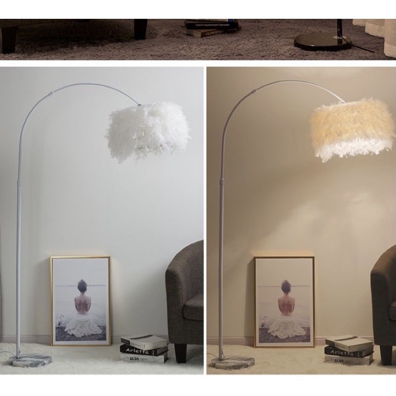 Đèn cây đứng lông vũ trang trí cao cấp