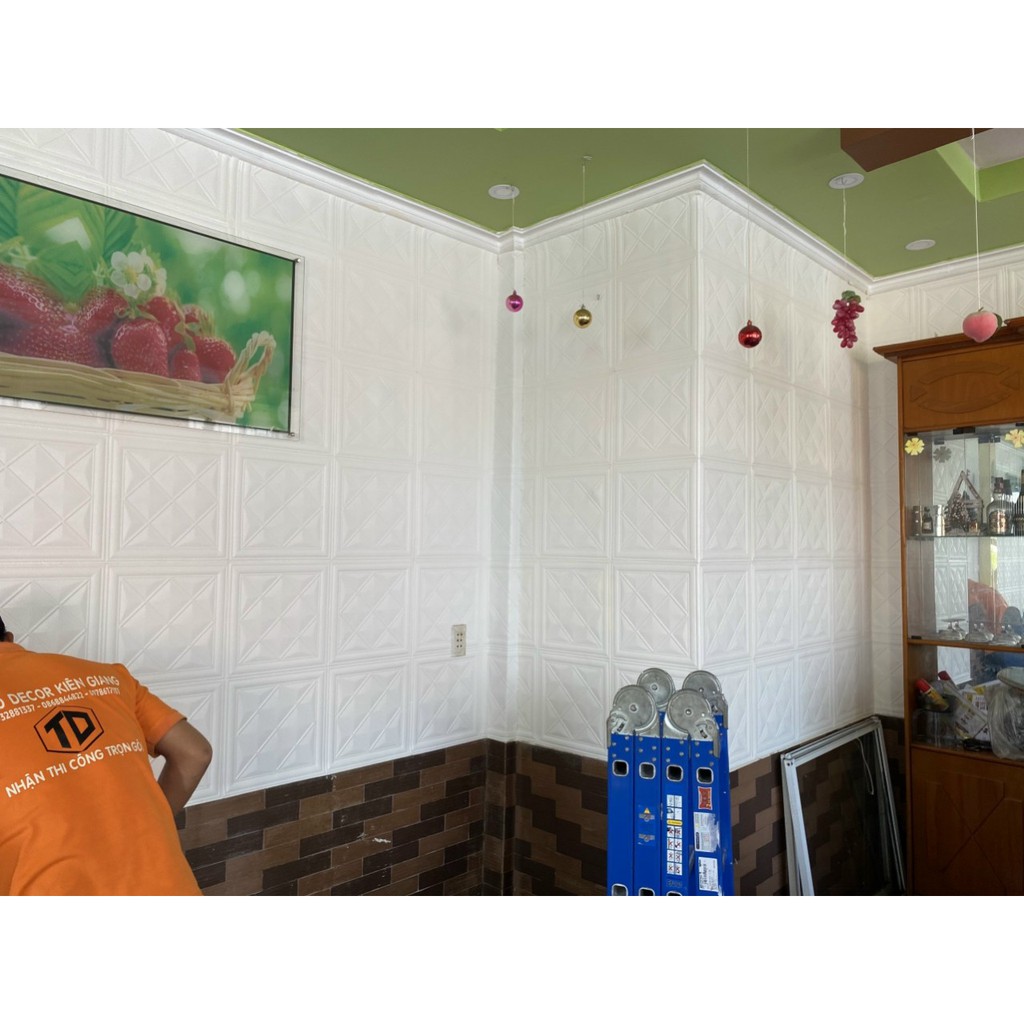 xốp dán tường gia da vân cổ điển p8 cao cấp khổ 70*70 cm phong cách châu âu hàng nhập khẩu | BigBuy360 - bigbuy360.vn