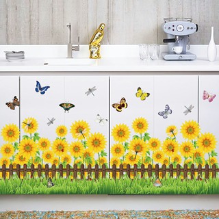 Decal dán tường chân tường hoa hướng dương