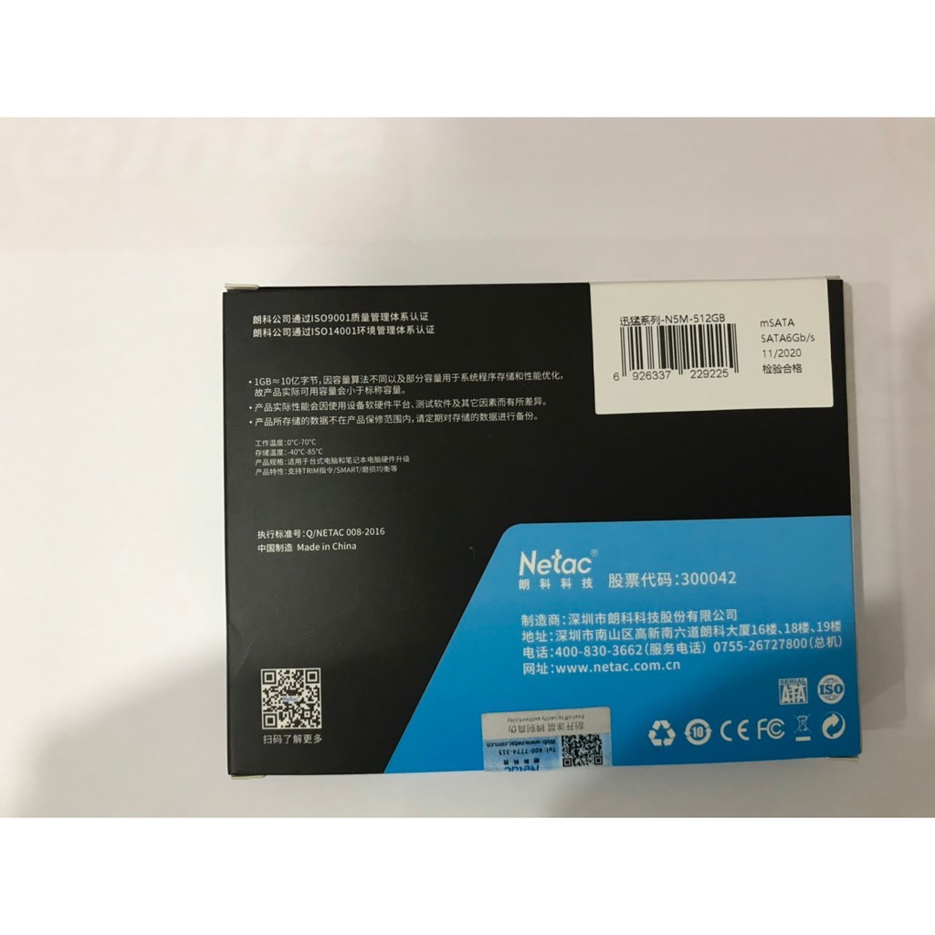 Ổ Cứng SSD mSATA 512GB Netac