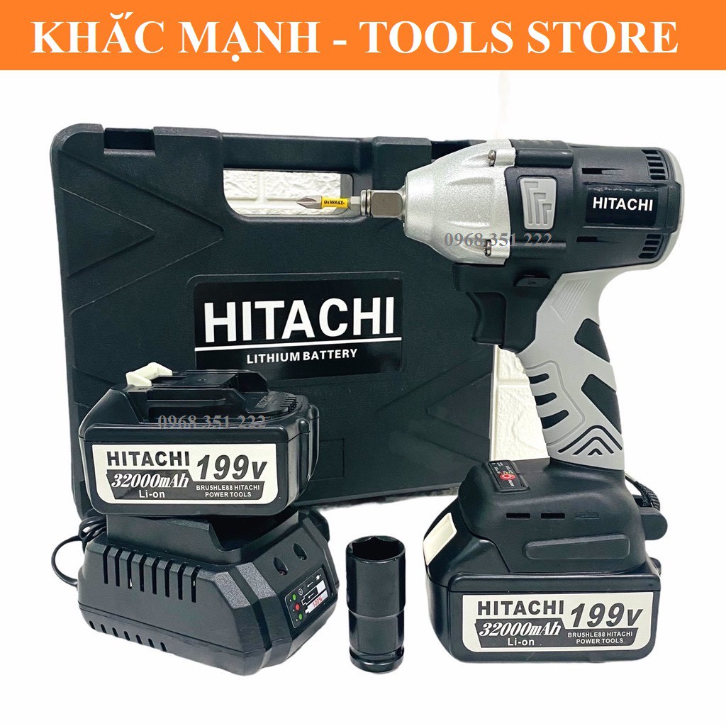 Máy siết bulong HITACHI 199V Thường Tặng Mũi Bắn Vít Dewalt