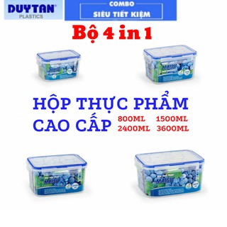 Bộ Hộp nhựa đựng thực phẩm Chữ Nhật 4 in 1 (Set B) Duy Tân Cao Cấp