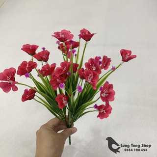 Bụi hoa cánh bướm màu đỏ - Hoa giả trang trí cao cấp