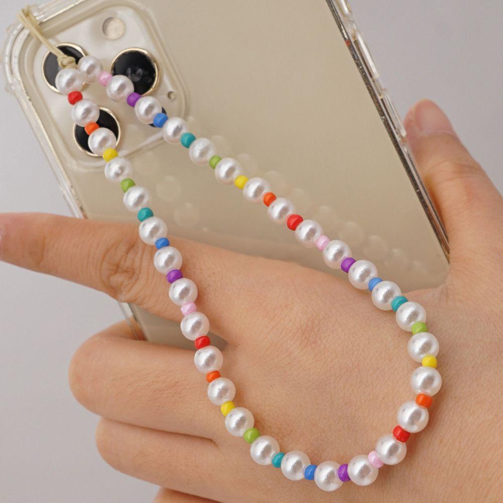 [COD] Dây Gắn Điện Thoại Xỏ Hạt Acrylic Dẻo Thủ Công Nhiều Màu Chống Thất Lạc Phong Cách Bohemian Lãng Mạn