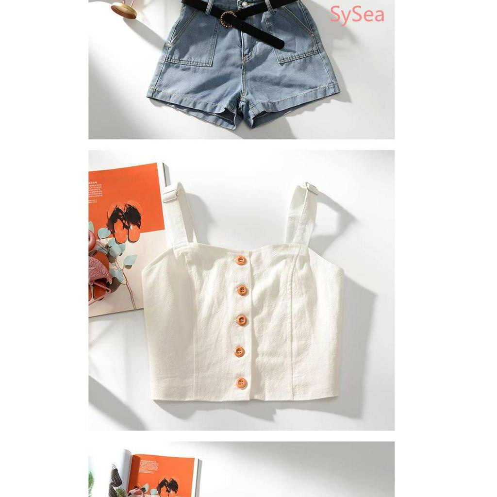 Áo croptop sát nách thời trang mùa hè nữ tính thanh lịch