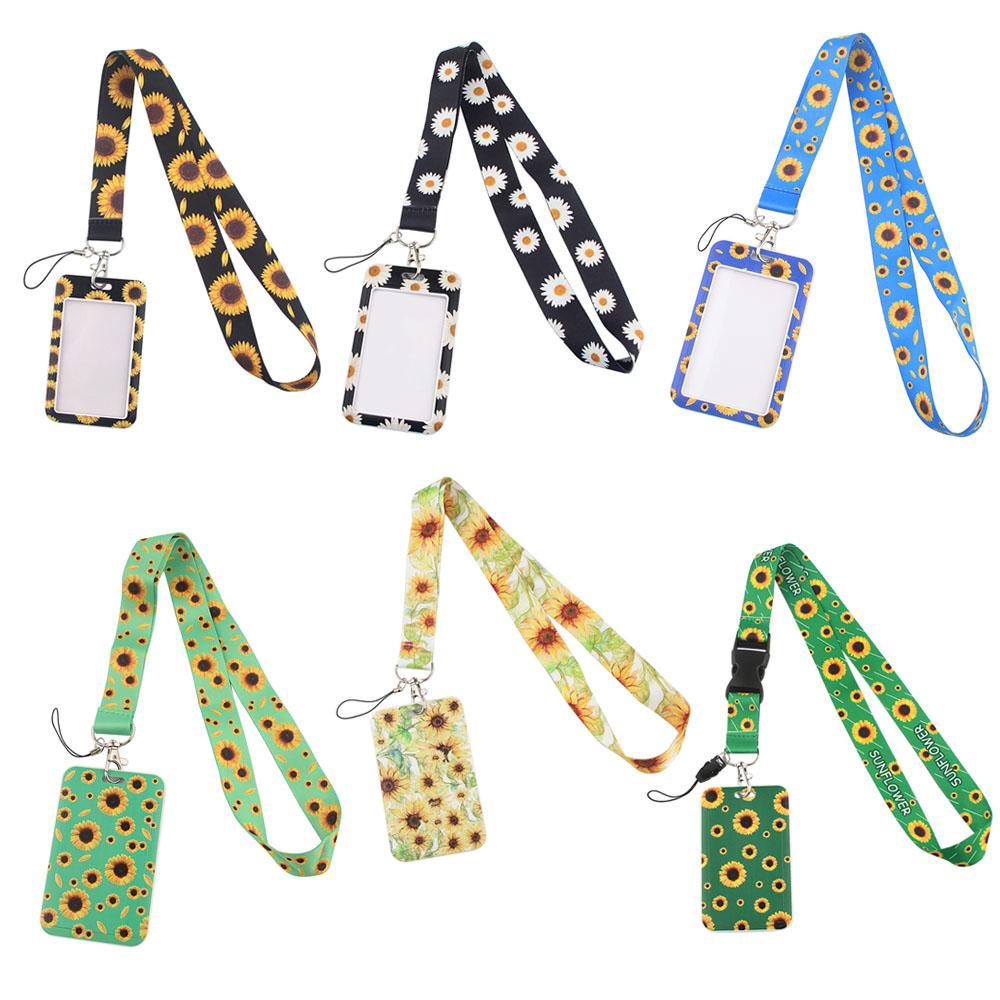 Vỏ Bọc Bảo Vệ Thẻ ID Trong Suốt In Họa Tiết Hoa Cúc Xinh Xắn Tiện Dụng