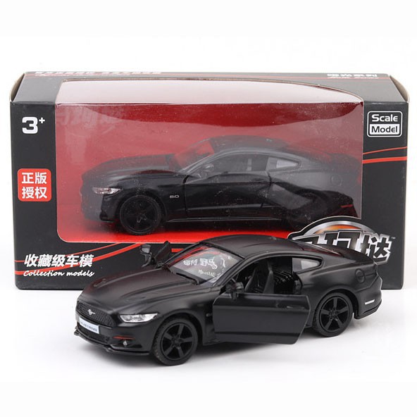 Xe mô hình Ford Mustang tỉ lệ 1:36 bằng sắt màu đen hàng cao cấp