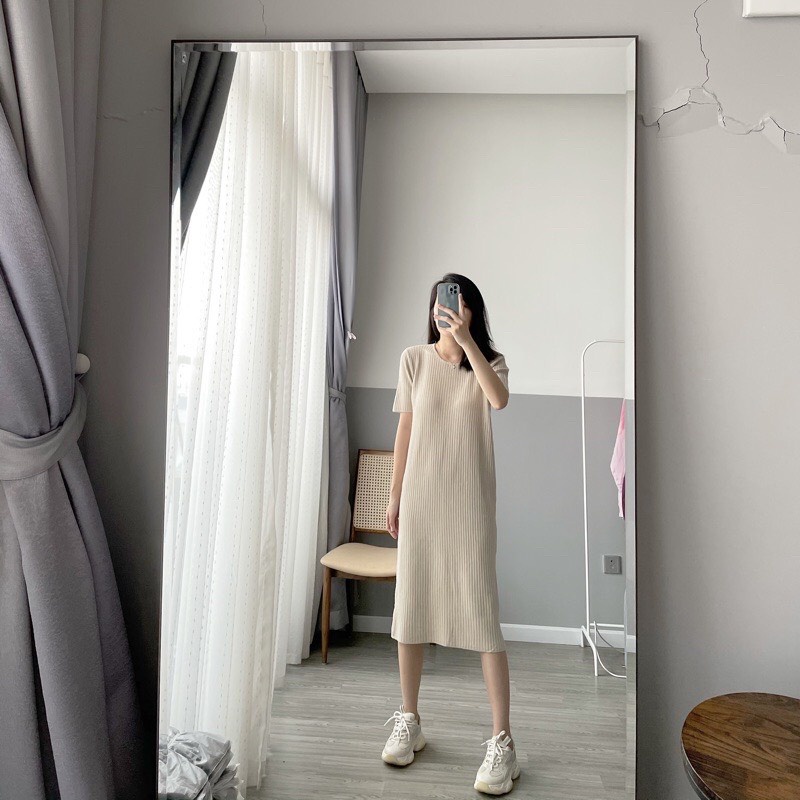 Váy bầu len cộc tay dáng suông HÀNG QUẢNG CHÂU cao cấp đẹp giá rẻ cho mẹ bầu nơi công sở dự tiệc V38