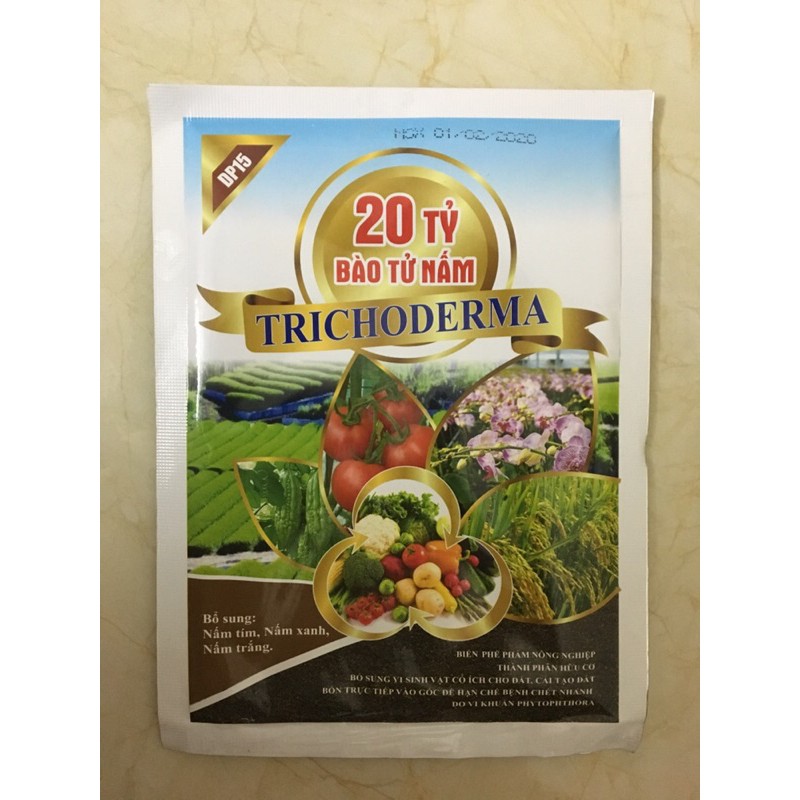 Chế phẩm Trichoderma dùng tưới cây, trộn giá thể phòng trừ nấm bệnh 100gr