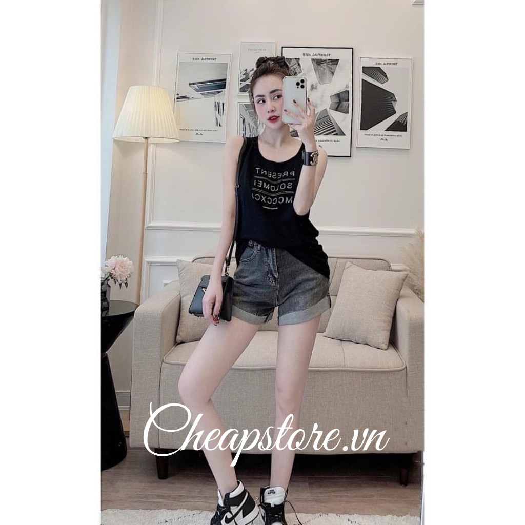 [Mã FAMAYWA giảm 10K đơn 50K] Áo phông giấy nữ_Áo ba lỗ thun giấy in chữ 2 màu basic hottrend 2021 | BigBuy360 - bigbuy360.vn