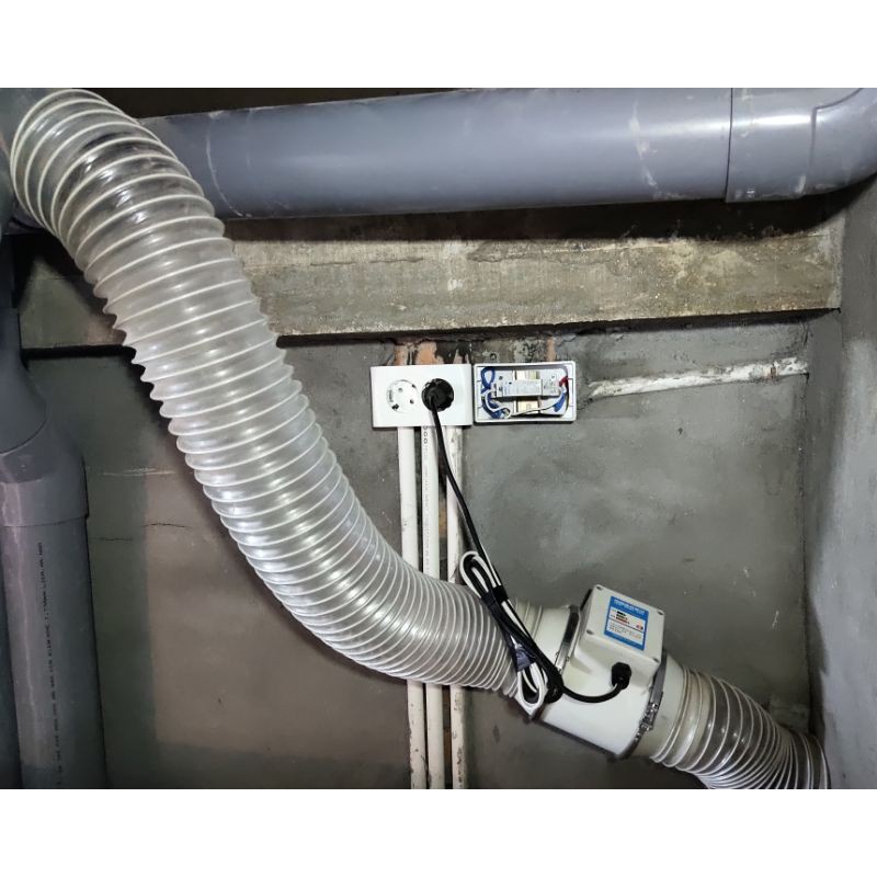 Ống hút mùi hút bụi thông gió đường kính 150mm  nhựa PVC trong suốt lõi thép lò xo siêu bền tiện dụng