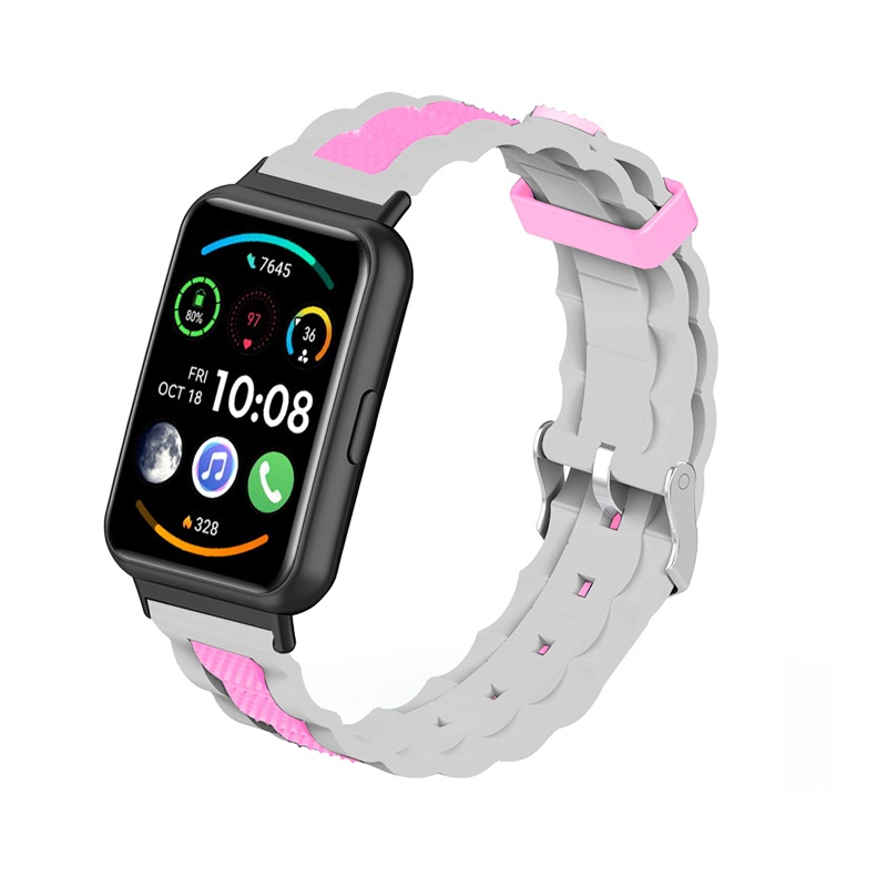 Dây Đeo Silicon Hai Màu Chống Nước Chống Mồ Hôi Cho Đồng Hồ Thông Minh Huawei Iwatch FIT 2