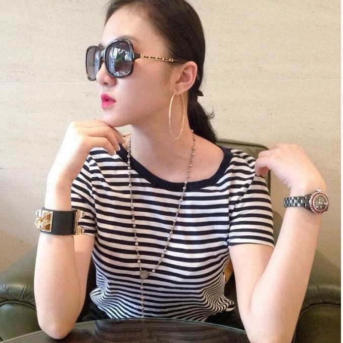 Vòng tay da HM khóa bạc 2 màu sang chảnh - nạm đinh mặt khóa cao cấp - bền màu