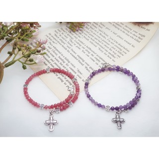 Vòng mân côi xoắn tay mã não hạt nhỏ (2 màu như hình)