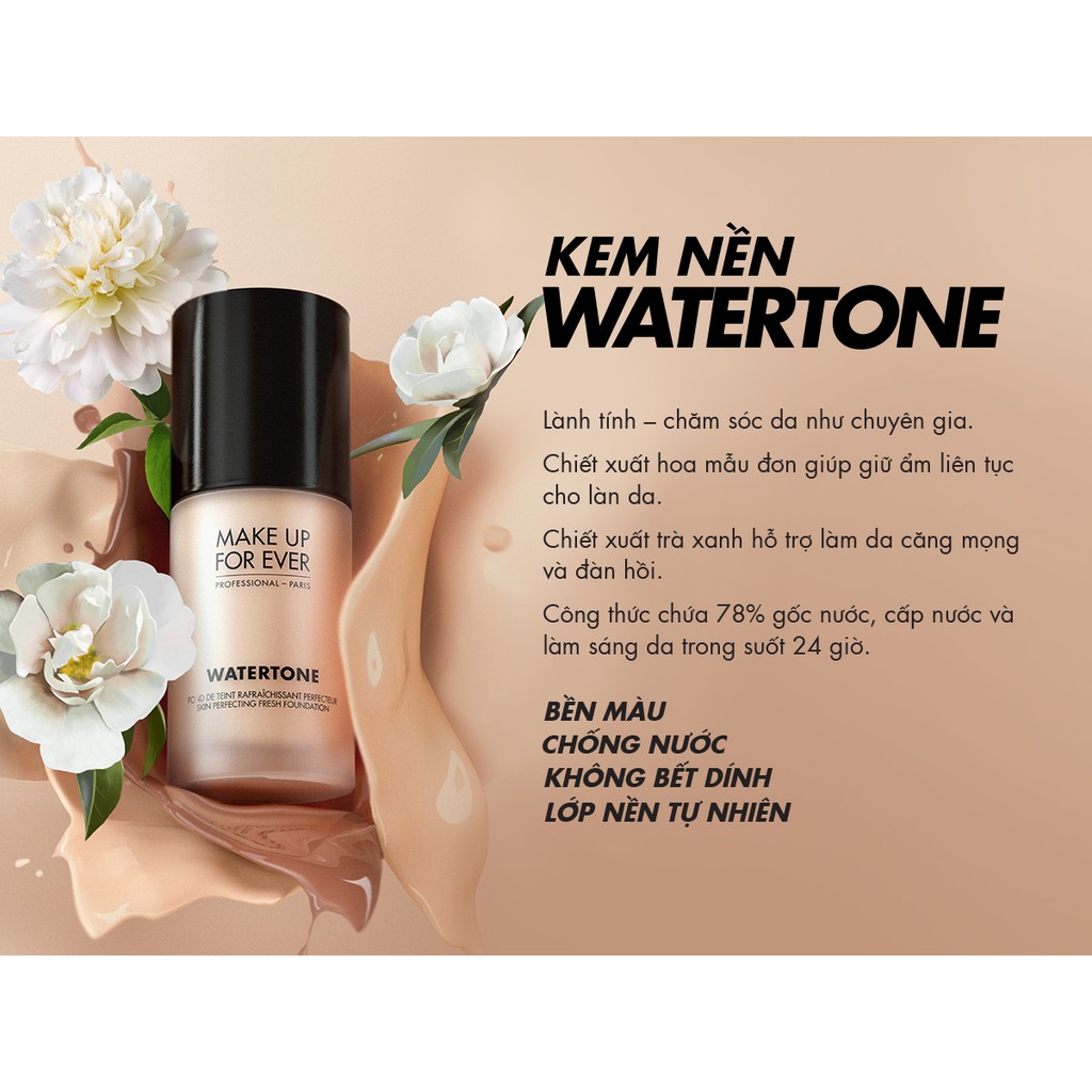 Kem nền Make Up For Ever Watertone Foundation 40ml - Nhập khẩu độc quyền từ Pháp