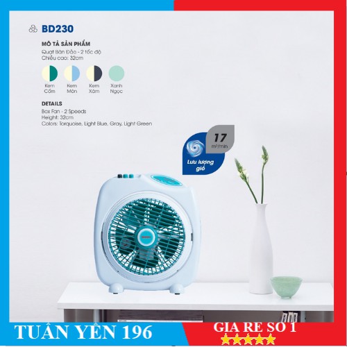 FREE SHIP  Quạt hộp bàn đảo Senko BD230 chính hãng- Bảo Hành 2 Năm