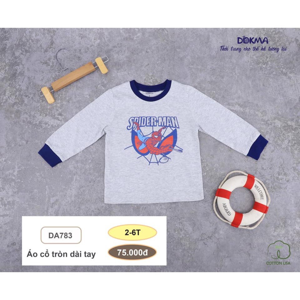 Áo cổ tròn dài tay phối viền Dokma DA783 2y 6y
