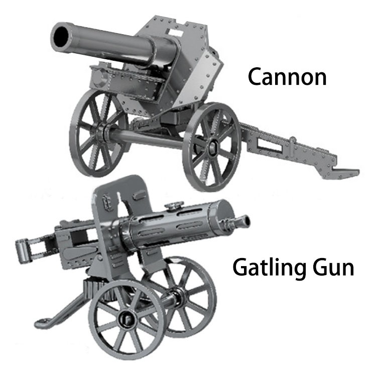 Bộ lắp ráp mô hình Chiến Xa Pháo Battlefield Cannon và GatlingGun