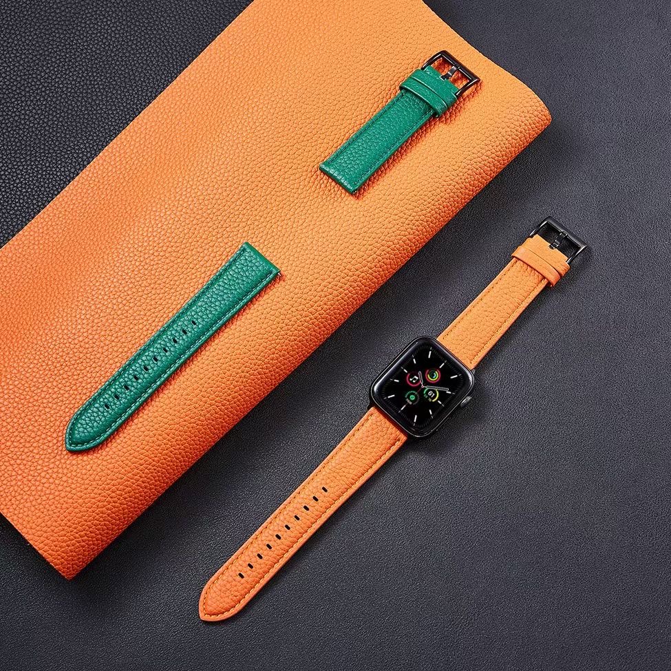 Dây đeo da chất lượng cao thích hợp cho đồng hồ thông minh Apple Watch 6 Se 5 4 3 2 1 38 / 42 / 40 / 44mm