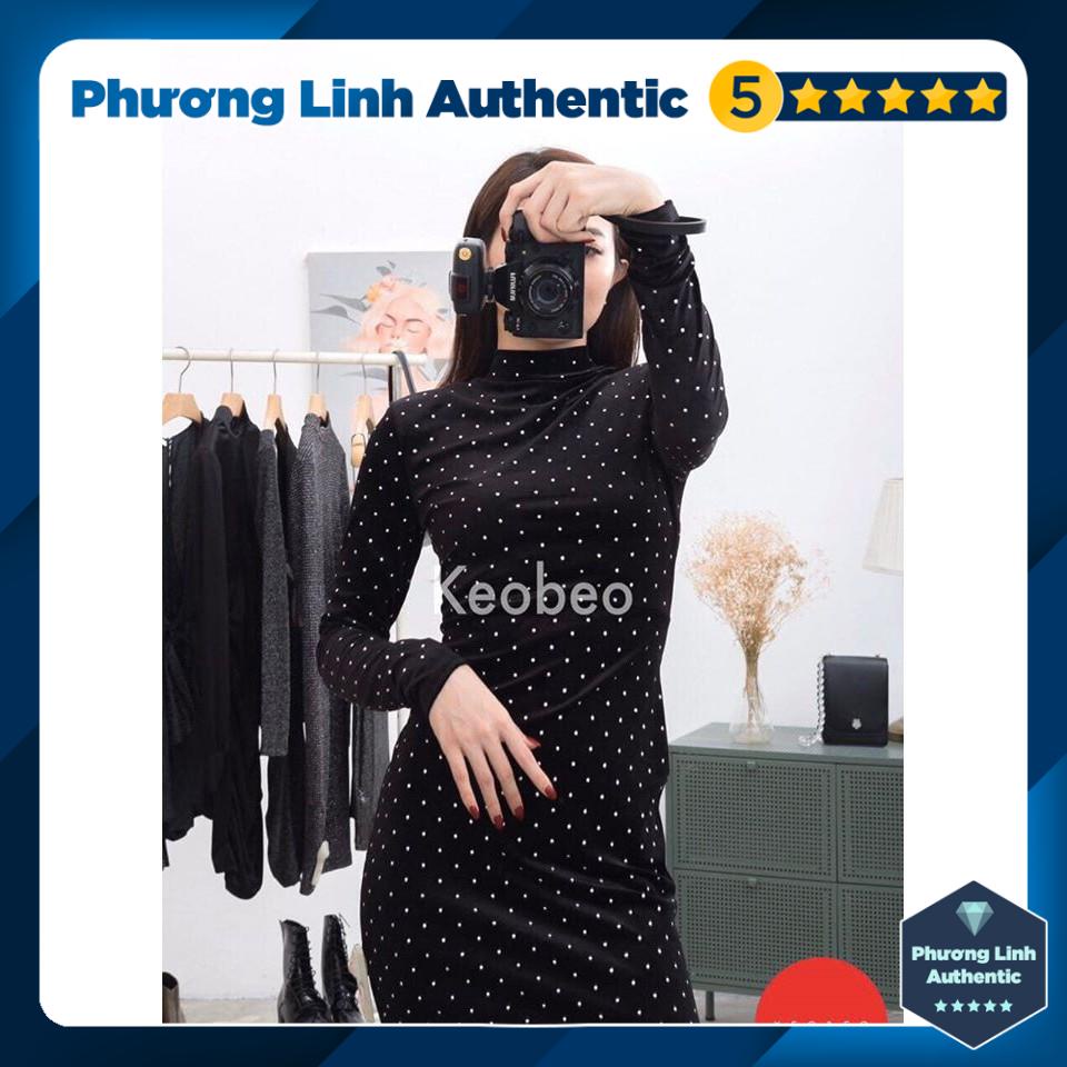 Váy nhung đen đính ngọc dáng ngắn H&M body Auth new tag có sẵn 0821663003