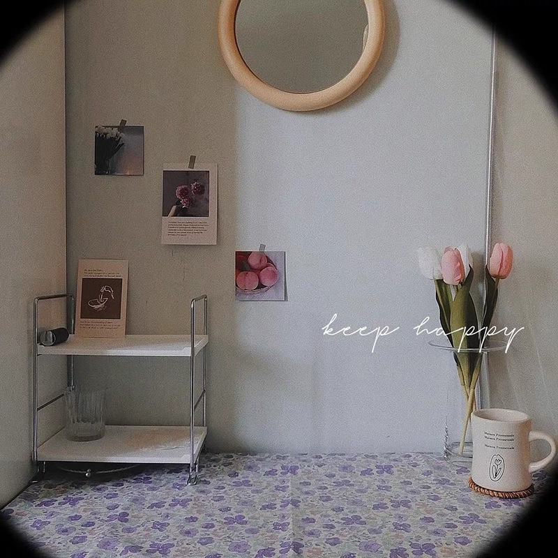 Kệ nhựa trắng 2 tầng viền inox để bàn đựng đồ đa năng, đựng mỹ phẩm trang điểm tiện dụng