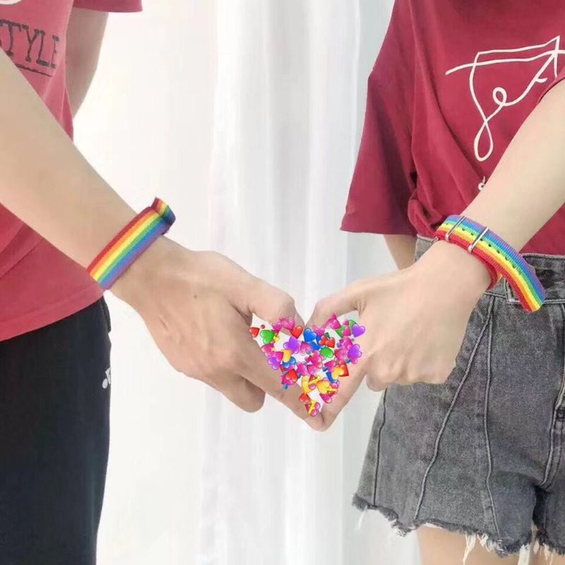✿ Vòng Đeo Tay Cầu Vồng May Mắn Nhiều Màu Sắc Có Thể Điều Chỉnh Kích Thước