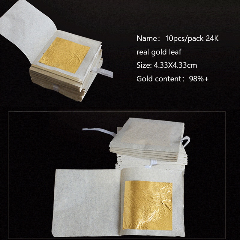 {FCC} 24K Gold Leaf Edible Gold Foil Sheets for Cake Deco Arts Craft Paper Painting{akindofstar1.vn}