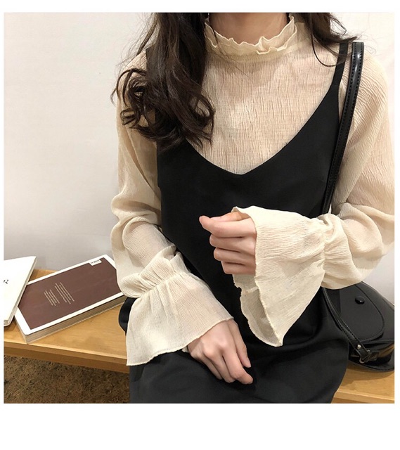 [Có sẵn +ảnh thật] Set váy yếm + sơmi Hàn Quốc thanh lịch 2021 | BigBuy360 - bigbuy360.vn