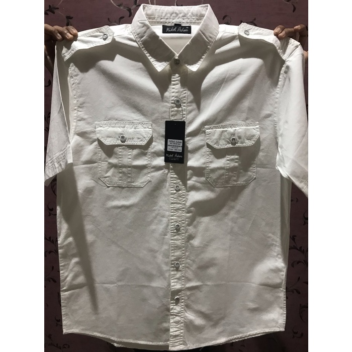 Áo Sơ Mi Ngắn Màu Trắng Kiểu Phi Công Mới size M-XL - M