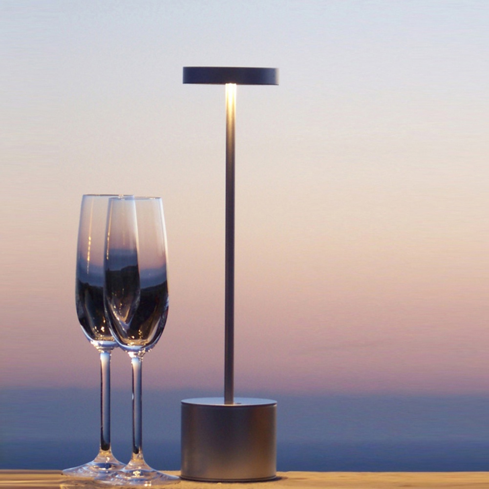 Rechargeable Cordless Led Table Lamp,portable Metal Desk Lamp,2-levels Brightness Night Light,nightstand Bedside Light For Restaurant/garden/ Camping olav