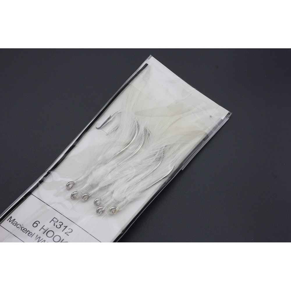 6 Móc Câu Cá Gắn Lông Vũ Trắng