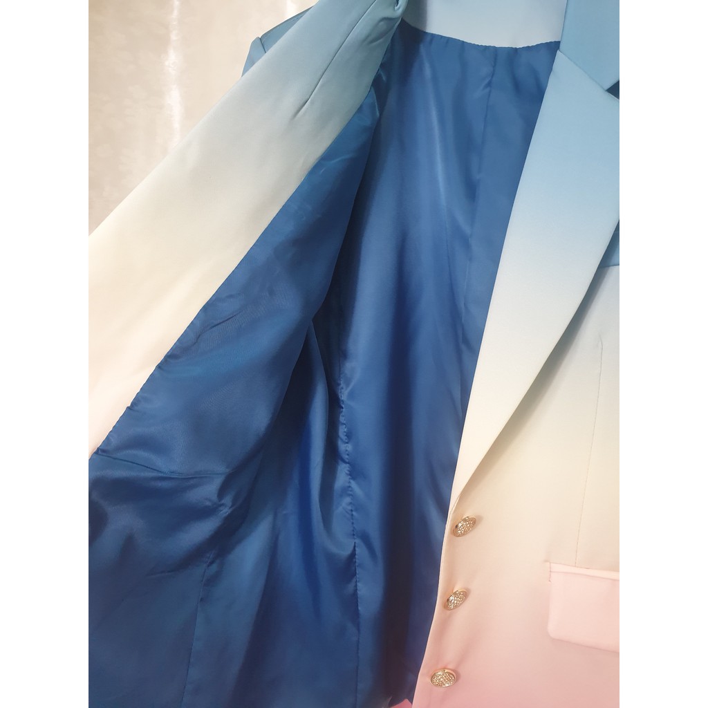 Áo vest blazer nữ loang màu thêu mặt trăng nơi ngực siu chất siu sang (có hình thật) | BigBuy360 - bigbuy360.vn