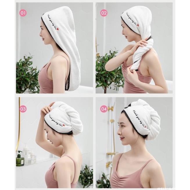 [Giá sỉ] Khăn Quấn Tóc, Lau Tóc Siêu Thấm Nước