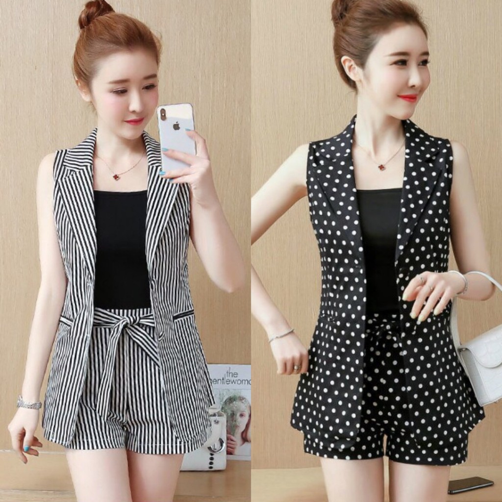 SET BỘ SHORT SỌC hoặc chấm bi SÁT NÁCH QUẦN CỘT NƠ CÁCH ĐIỆU SANG TRỌNG CÓ SIZE LỚN XXXL
