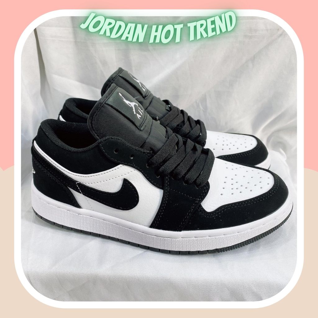 Giày Jordan 1 cổ thấp panda màu đen trắng nam nữ thumbnail