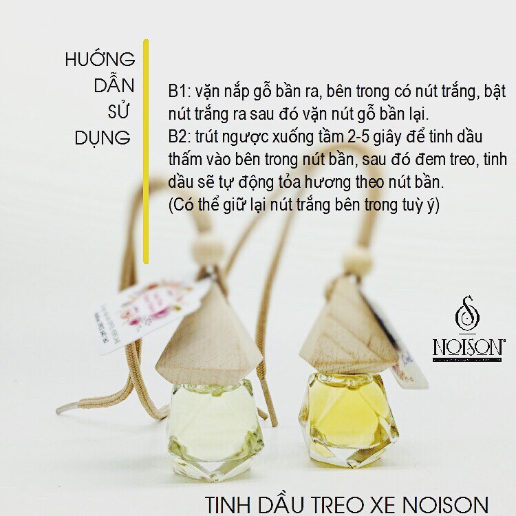 Tinh dầu Sả chanh Noison dạng treo xe - treo phòng  | Lemongrass Essential Oil | Nhập khẩu Ấn Độ |